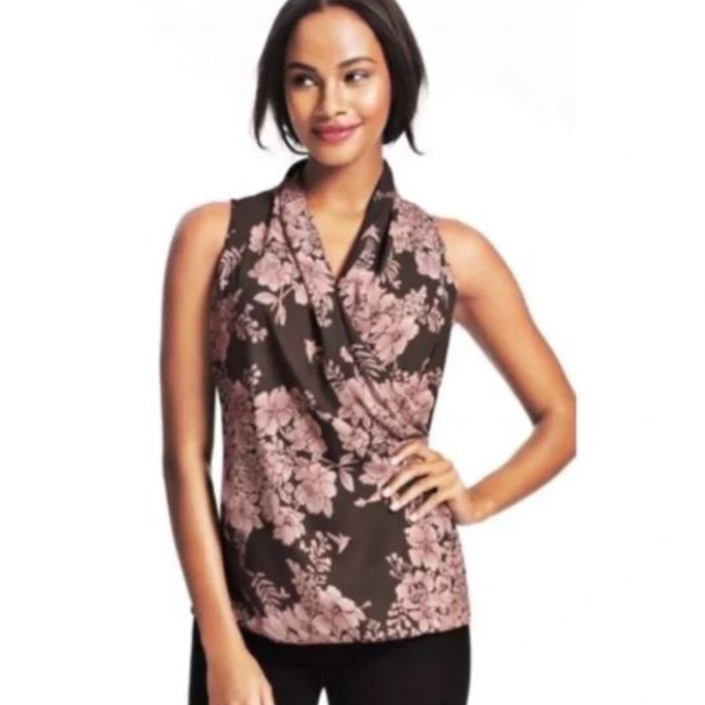 CAbi Print Wrap Top #594 Size L